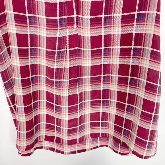 Joie Medium M Aruna Silk Plaid Sleeveless Blouse Top V Neck Red Pink Womens - Picture 4 of 12